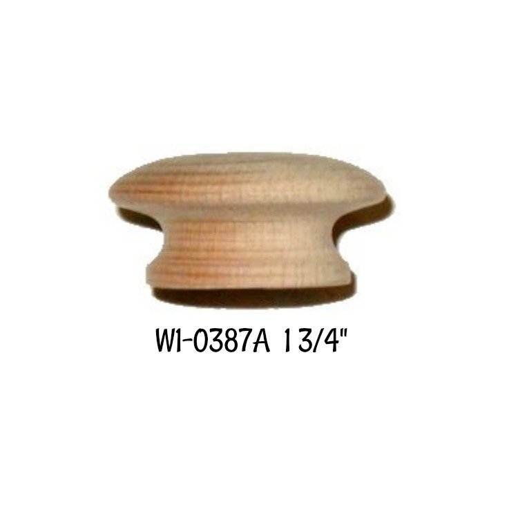Wood Grain Round Hardwood Knob - 1 3/4