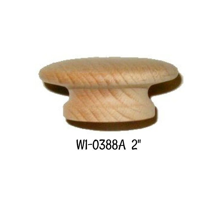 Hardwood Wood Grain Round Knob - 2