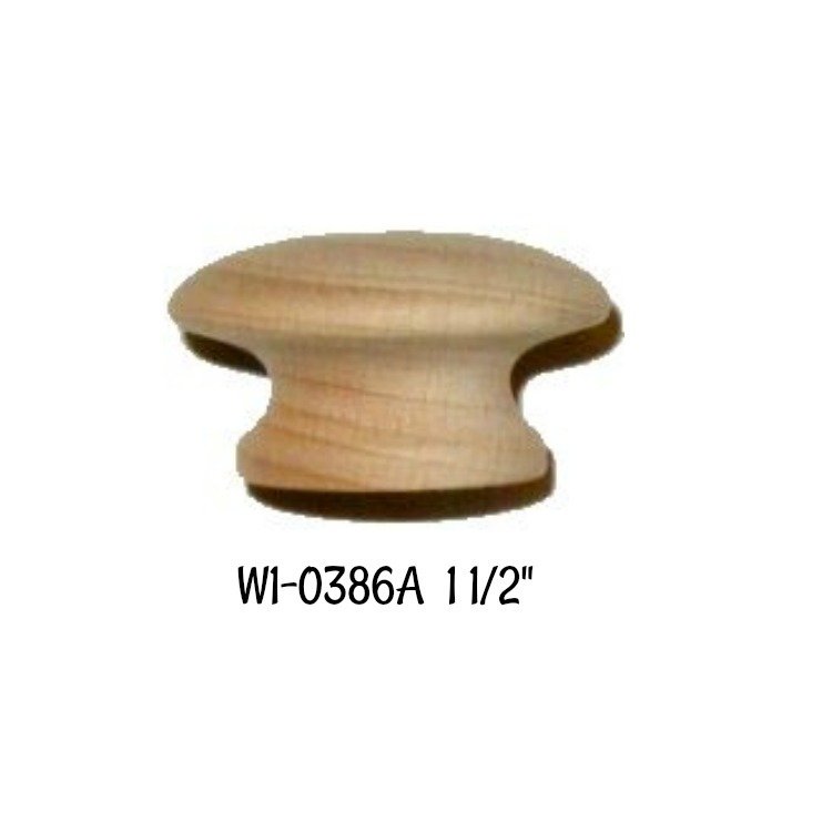Wood Grain Round Hardwood Knob - 1 1/2