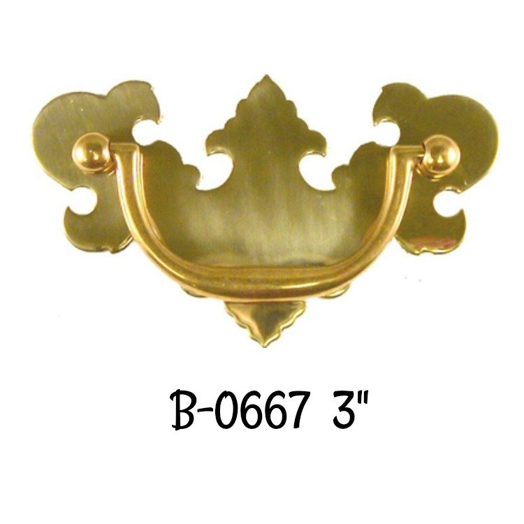 3" Batwing Chippendale Early American Style Drawer Pull