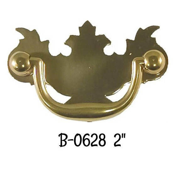 2" Polished Brass Early American Style Drawer Pull
