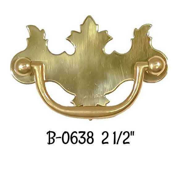 2 1/2" Polished Brass Early American Style Drawer Pull