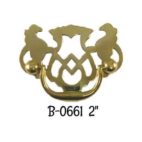2&quot; Stamped Brass Openwork Chippendale Style Drawer Pull
