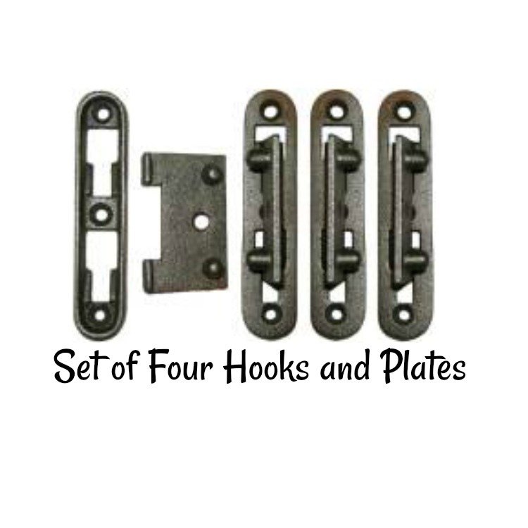 Cast Iron Bed rail Fasteners - frame, antique, vintage, repair hook anchor