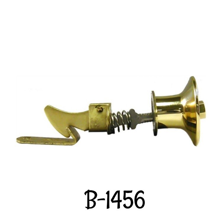 Small Cast Brass PUSH BUTTON Cabinet Latch Knob