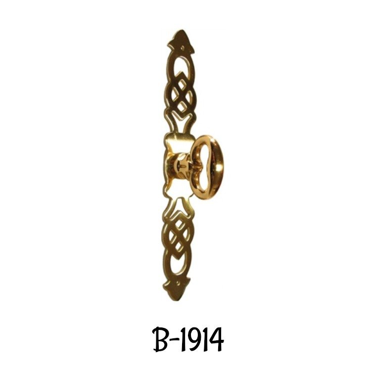 EARLY AMERICAN  CHIPPENDALE Style MOCK KEY WITH BACKPLATE in  Bright Brass Finish