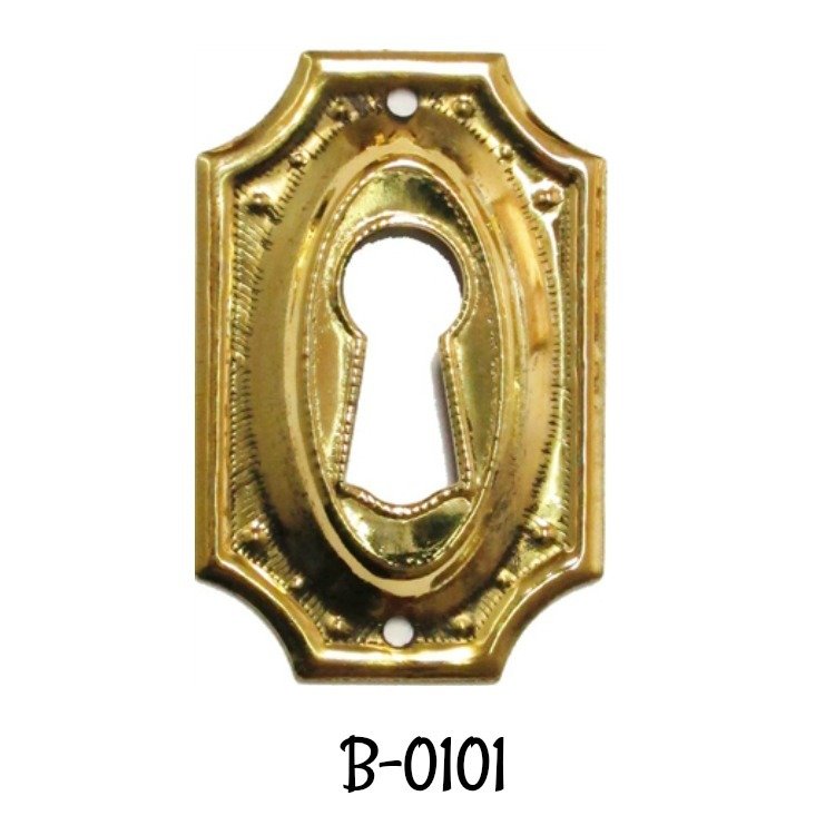 Hepplewhite/Sheraton Style Stamped Brass Keyhole Cover