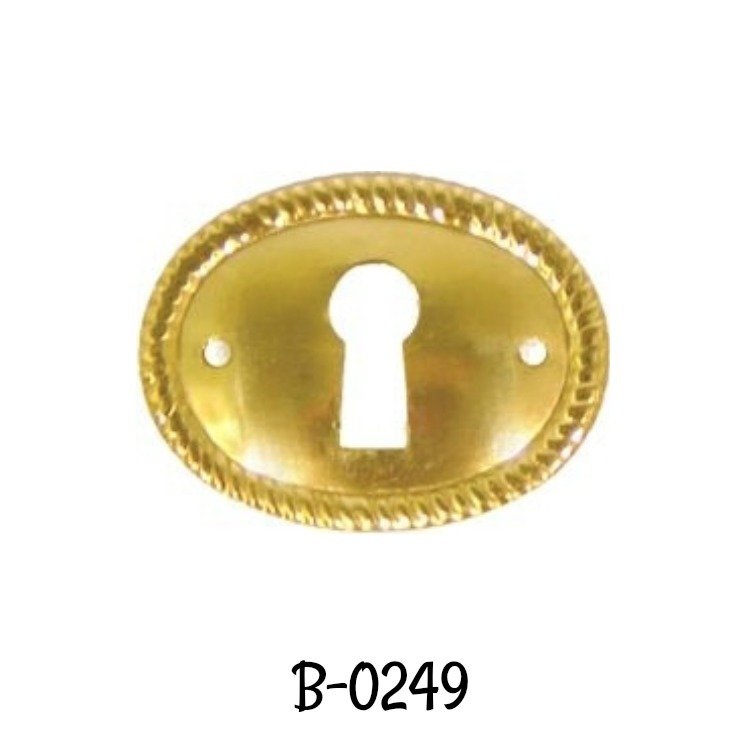 Stamped Brass Early American Style Oval Keyhole Cover