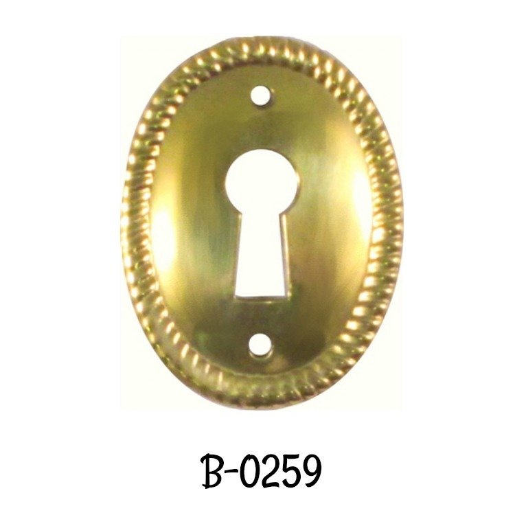 Stamped Brass Early American Style Oval Vertical Keyhole Cover