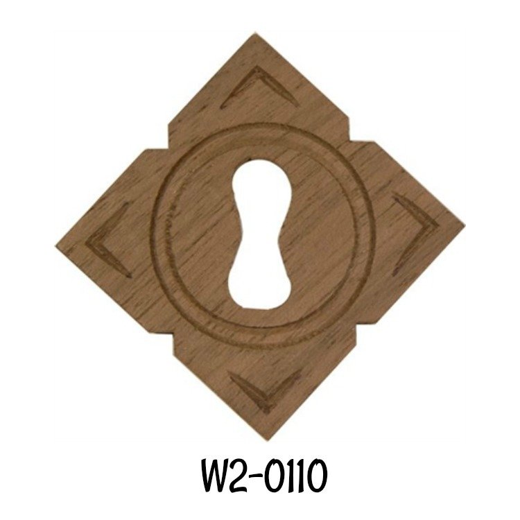 Walnut Square Keyhole Cover with Notched Edges