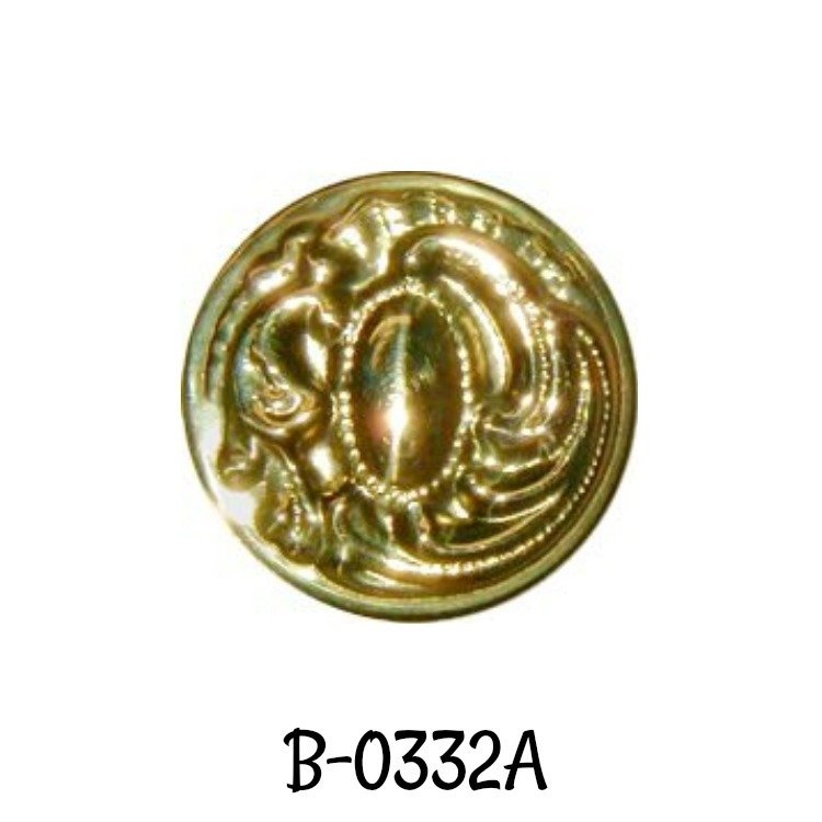 Victorian Style Hollow Stamped Round Brass KNOB - 1-1/16" diameter