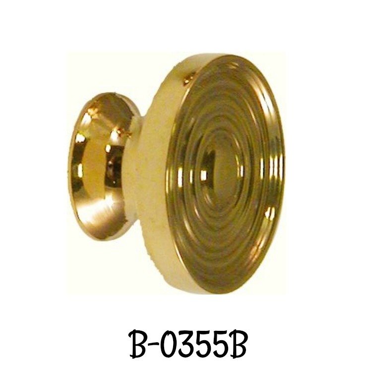 Cast Brass KNOB with Concentric Rings - 7/8
