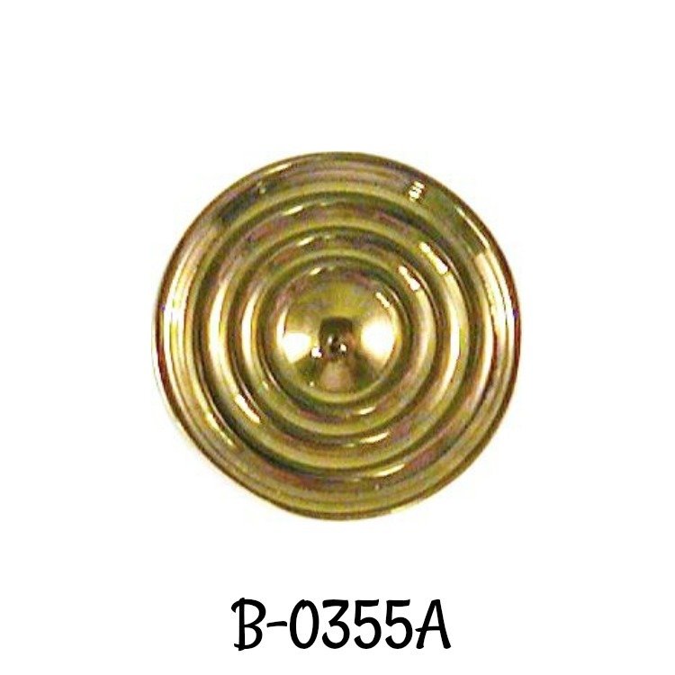 Cast Brass KNOB with Concentric Rings - 5/8" diameter