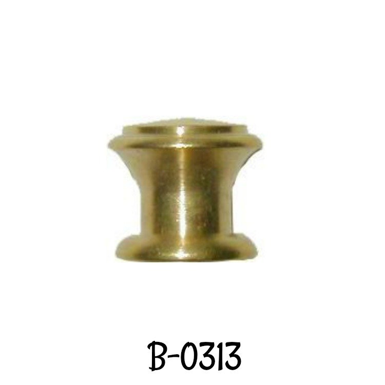 Turned Round Small Drawer Brass Knob - 1/2