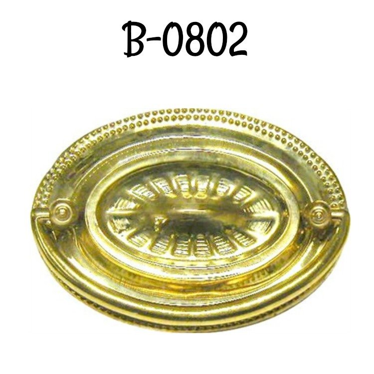 Hepplewhite/Sheraton Style Stamped Brass Oval Drawer Pull