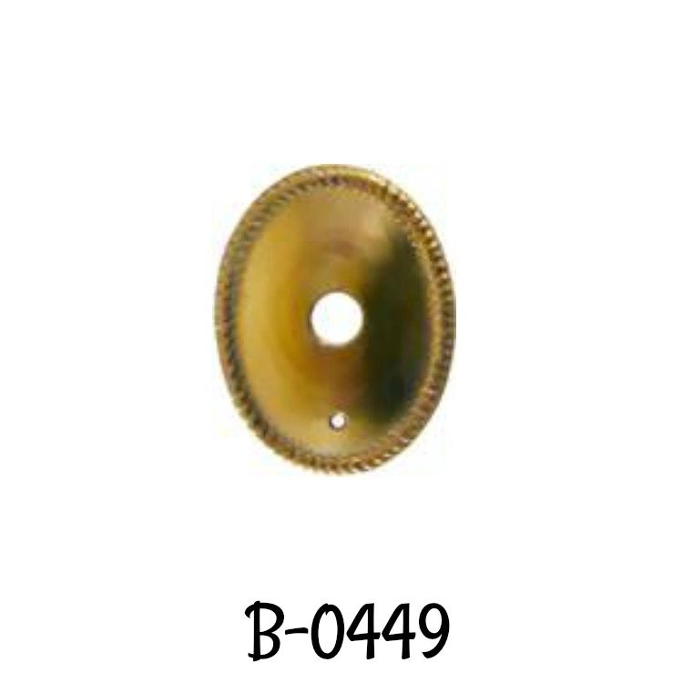 Stamped Brass Oval BACKPLATE with Rope Edging drawer, pull