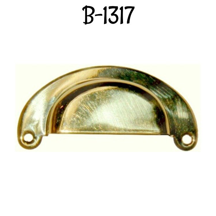 Polished Stamped Brass Bin Pull