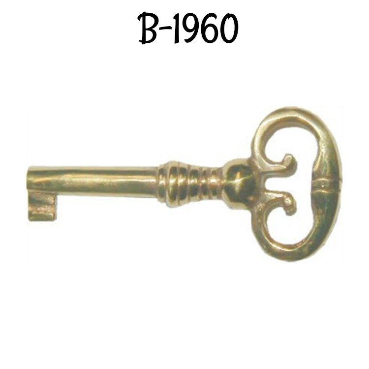 Cast Brass Key Polished Skeleton Antique