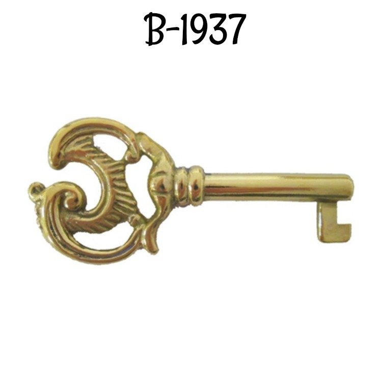 Ornate Cast Brass Key Brass Skeleton Antique