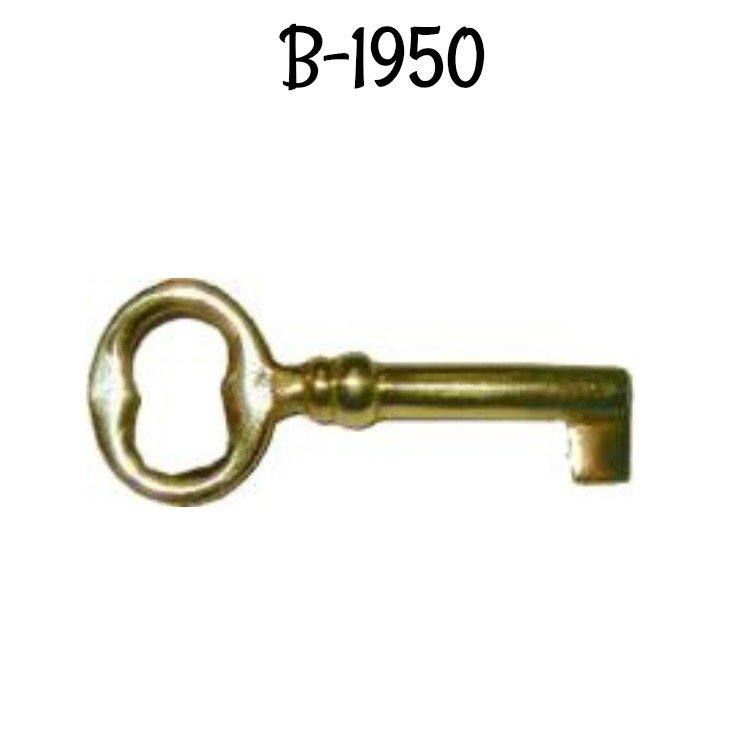 Small Brass Key - Polished Skeleton Antique
