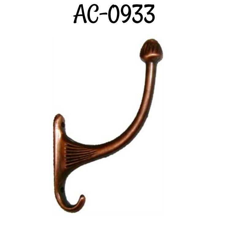 Single coat hook antique copper finish