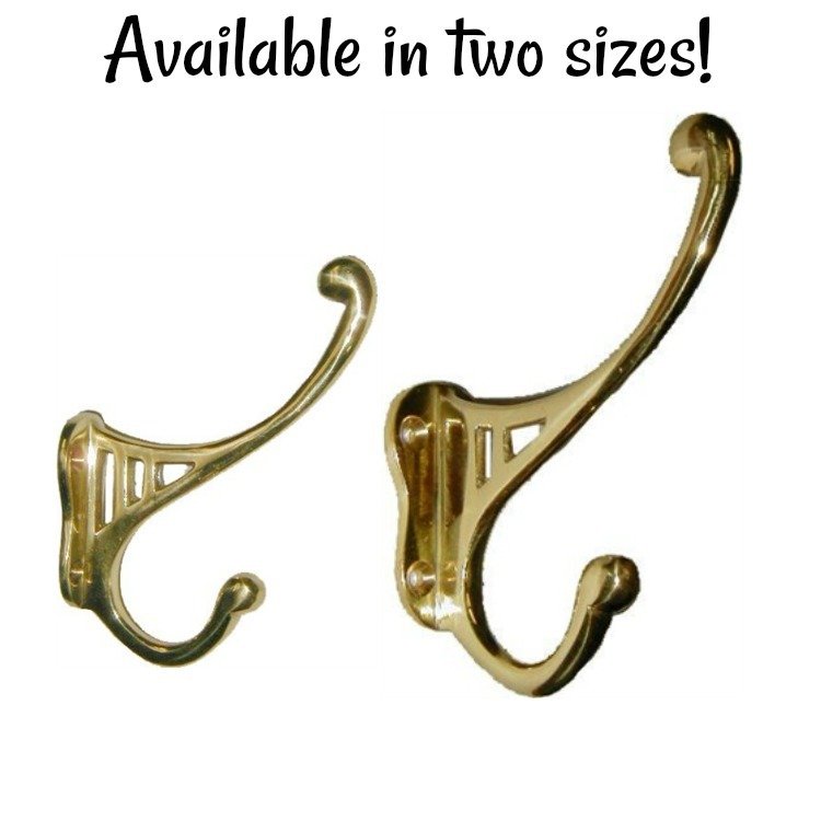 Plain Cast Brass Front Mount Coat Hook