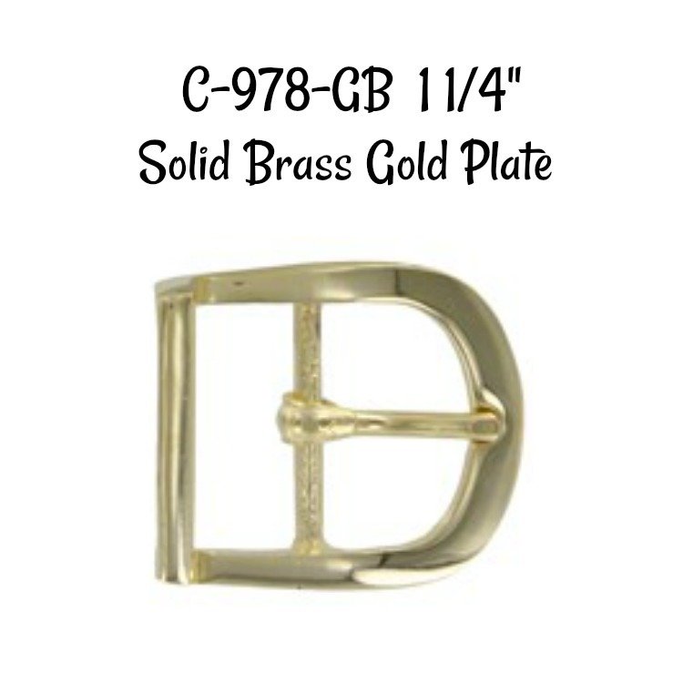 Buckle - 1 1/4" Solid Brass Buckle Gold Plated fits 1 1/4" wide strapping