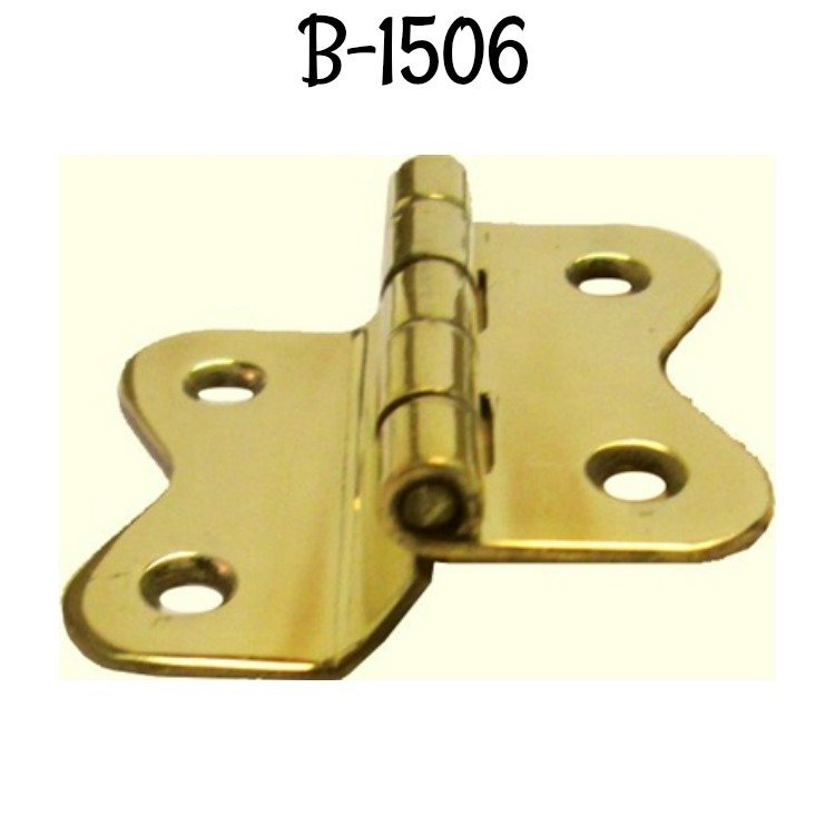 Hoosier Cabinet Hinge - Polished Stamped Brass