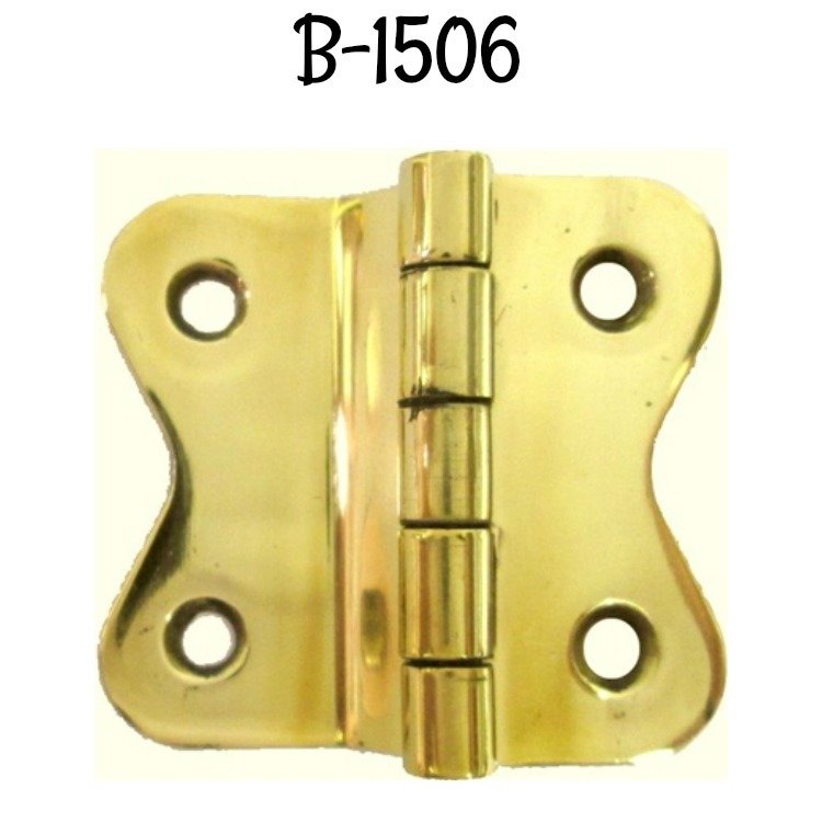Hoosier Cabinet Hinge - Polished Stamped Brass