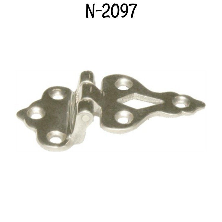 Cast Brass Ice Box Door Hinge with 3/8" Offset Nickel Plated