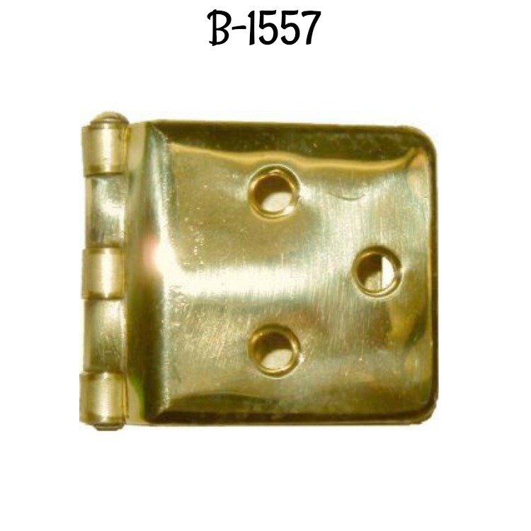 Sellers Cabinet Style - Wrap-Around Hinge - Polished Stamped Brass