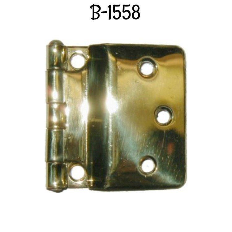 Sellers Cabinet Fold Back Hinge - Polished Stamped Brass