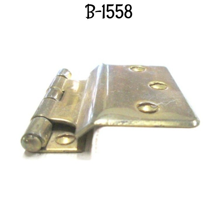 Sellers Cabinet Fold Back Hinge - Polished Stamped Brass
