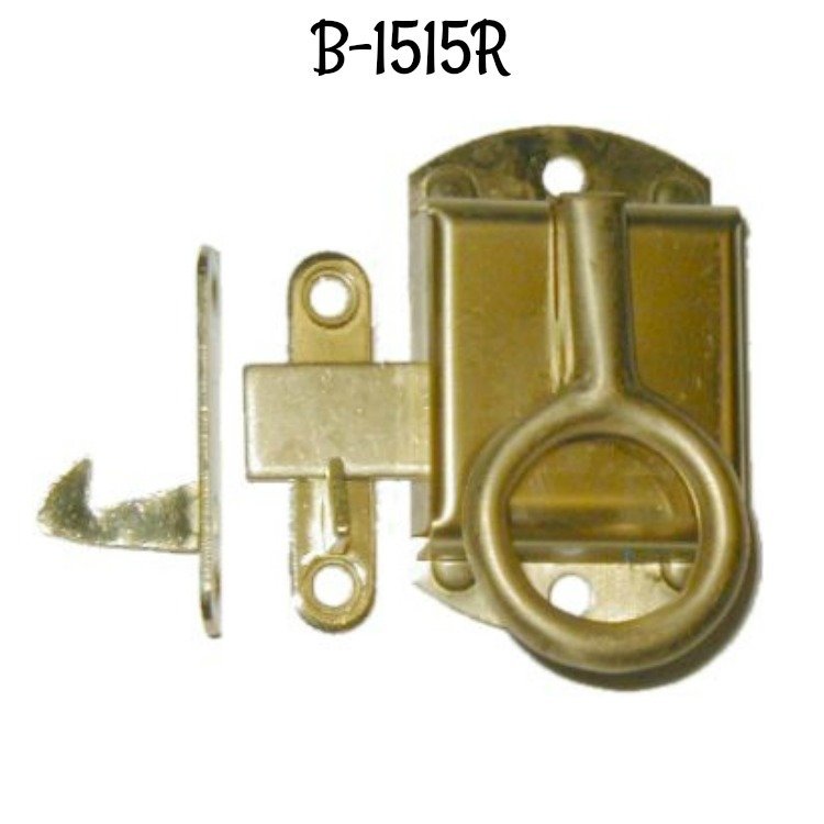 Right Hand Napanee Cabinet Latch - Brass - Hoosier Sellers antique vintage restore