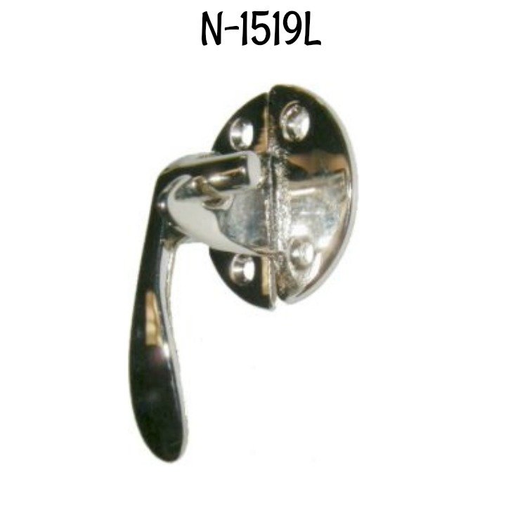 Left Hand Boone Flush Mount Cabinet Latch - Nickel Plated- Hoosier Sellers antique vintage restore