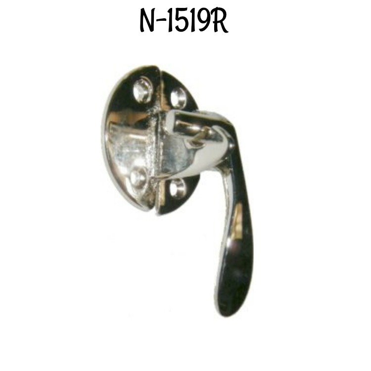 Right Hand Boone Flush Mount Cabinet Latch - Nickel Plated- Hoosier Sellers antique vintage restore
