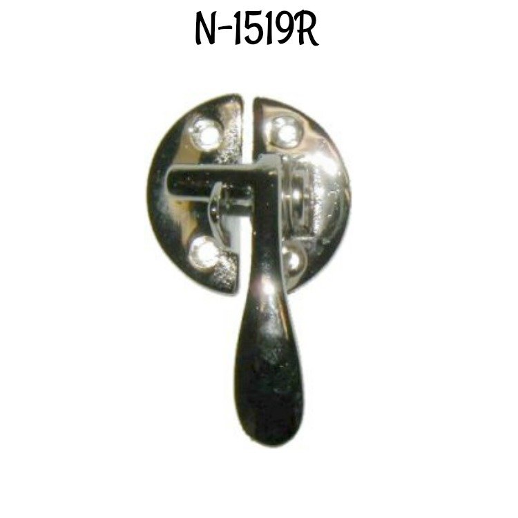 Right Hand Boone Flush Mount Cabinet Latch - Nickel Plated- Hoosier Sellers antique vintage restore