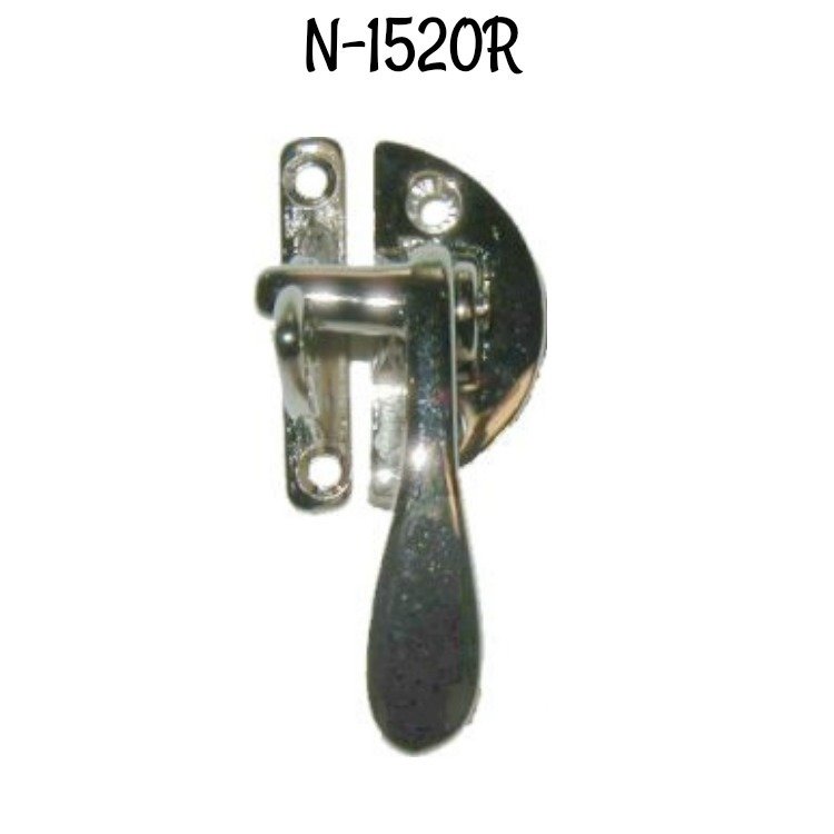 Right Hand Boone Offset Cabinet Latch - Nickel Plated - Hoosier Sellers antique vintage restore