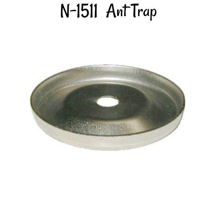 Nickel Plated Brass Ant Trap - Hoosier Sellers Cabinet antique vintage furniture leg