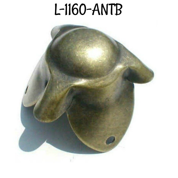 Large Trunk Corner Antiqued Brass Plated