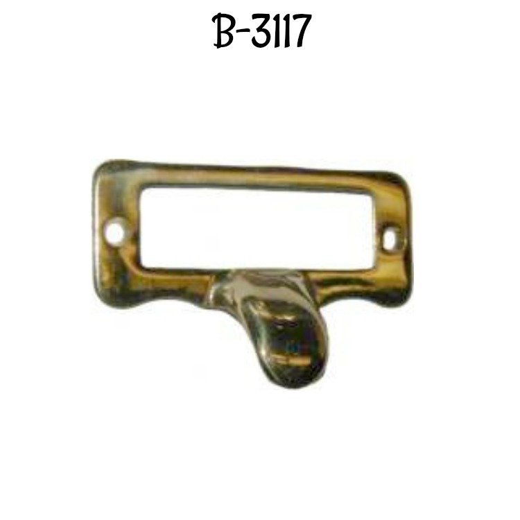 File Cabinet Card Holder with Pull - Brass
