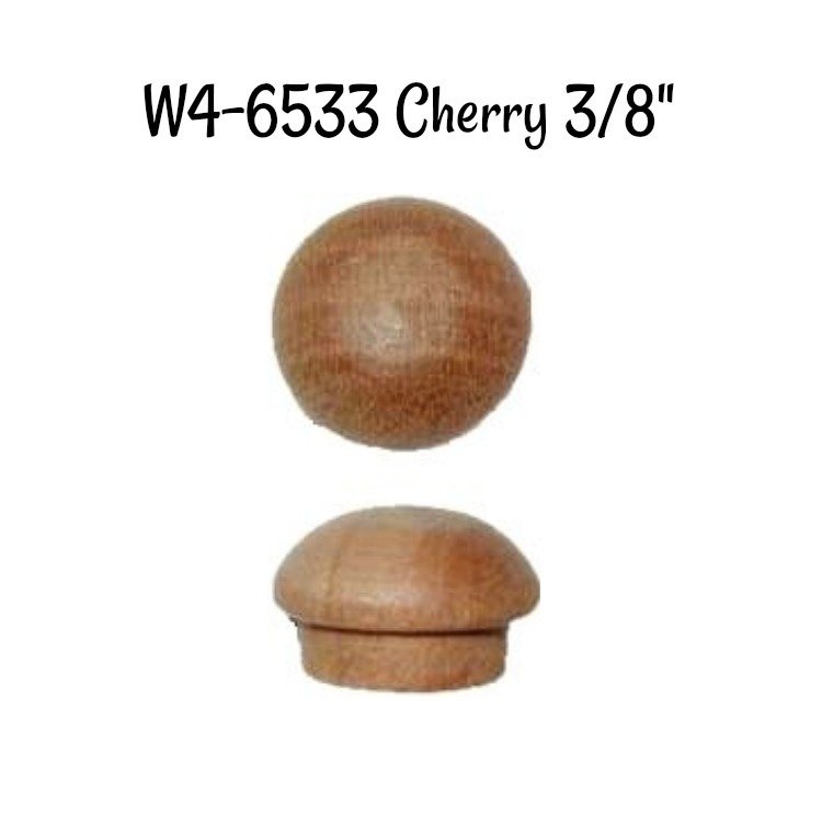 Screw Hole Buttons - Cherry - 3/8&quot;