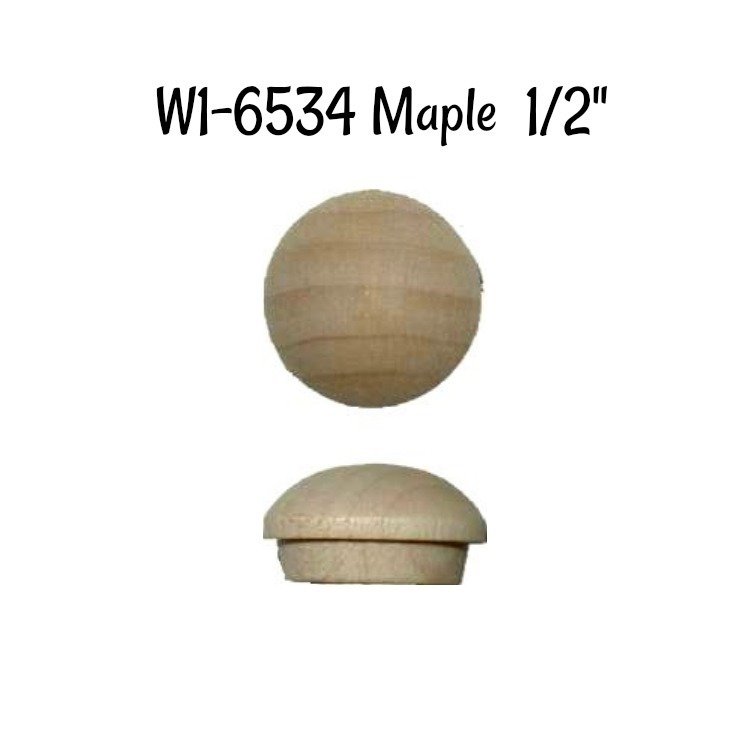 Screw Hole Buttons - Maple - 1/2&quot;