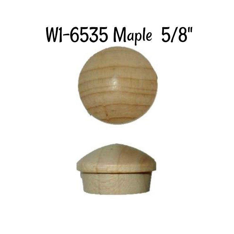 Screw Hole Buttons - Maple - 5/8&quot;