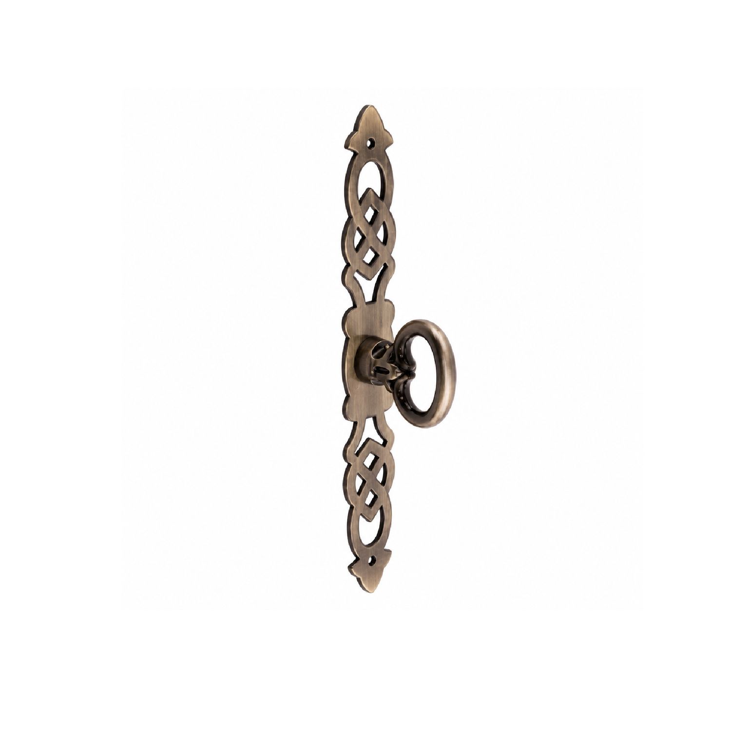 Colonial Revival Style Cast Antiqued Brass Mock Key Pull