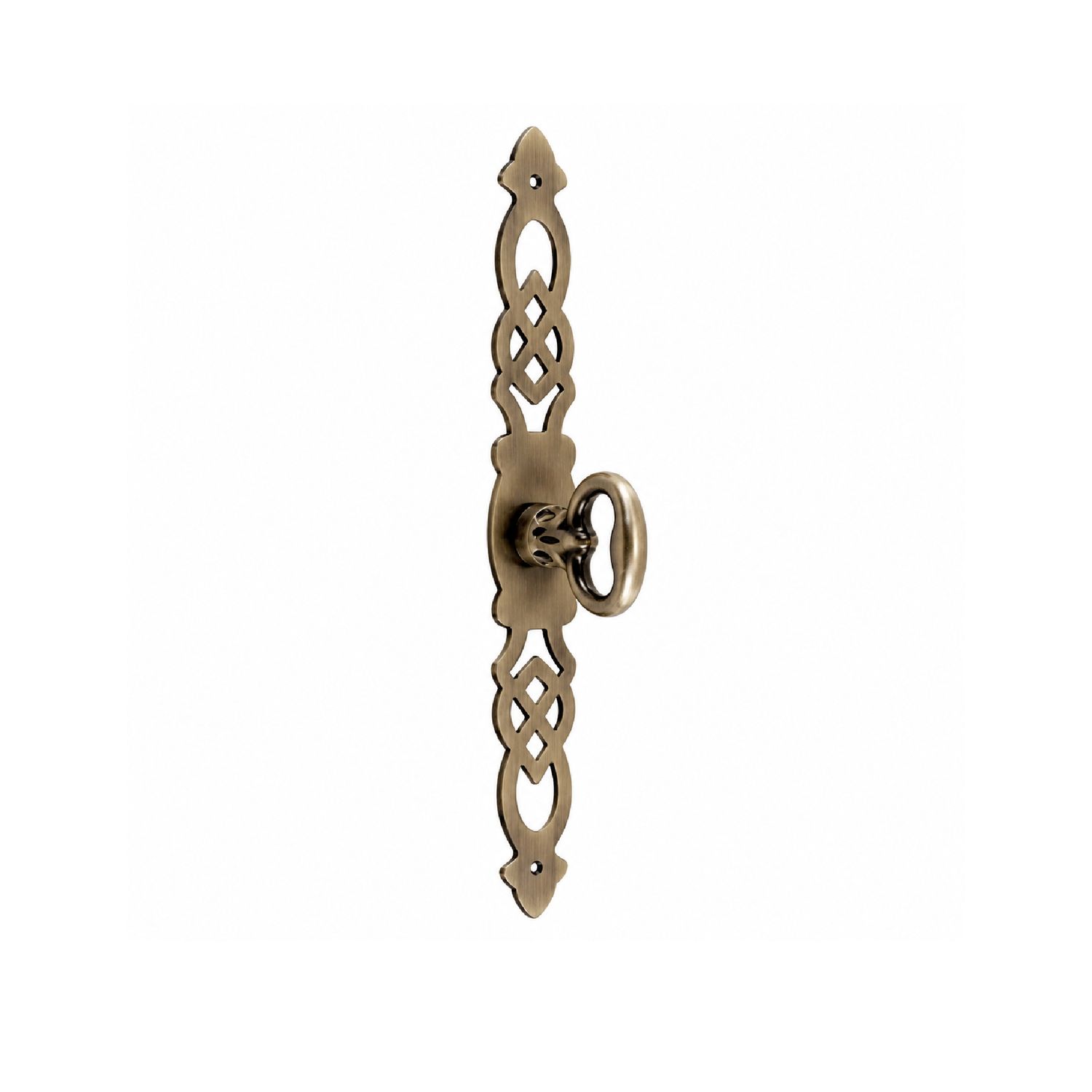 Colonial Revival Style Cast Antiqued Brass Mock Key Pull