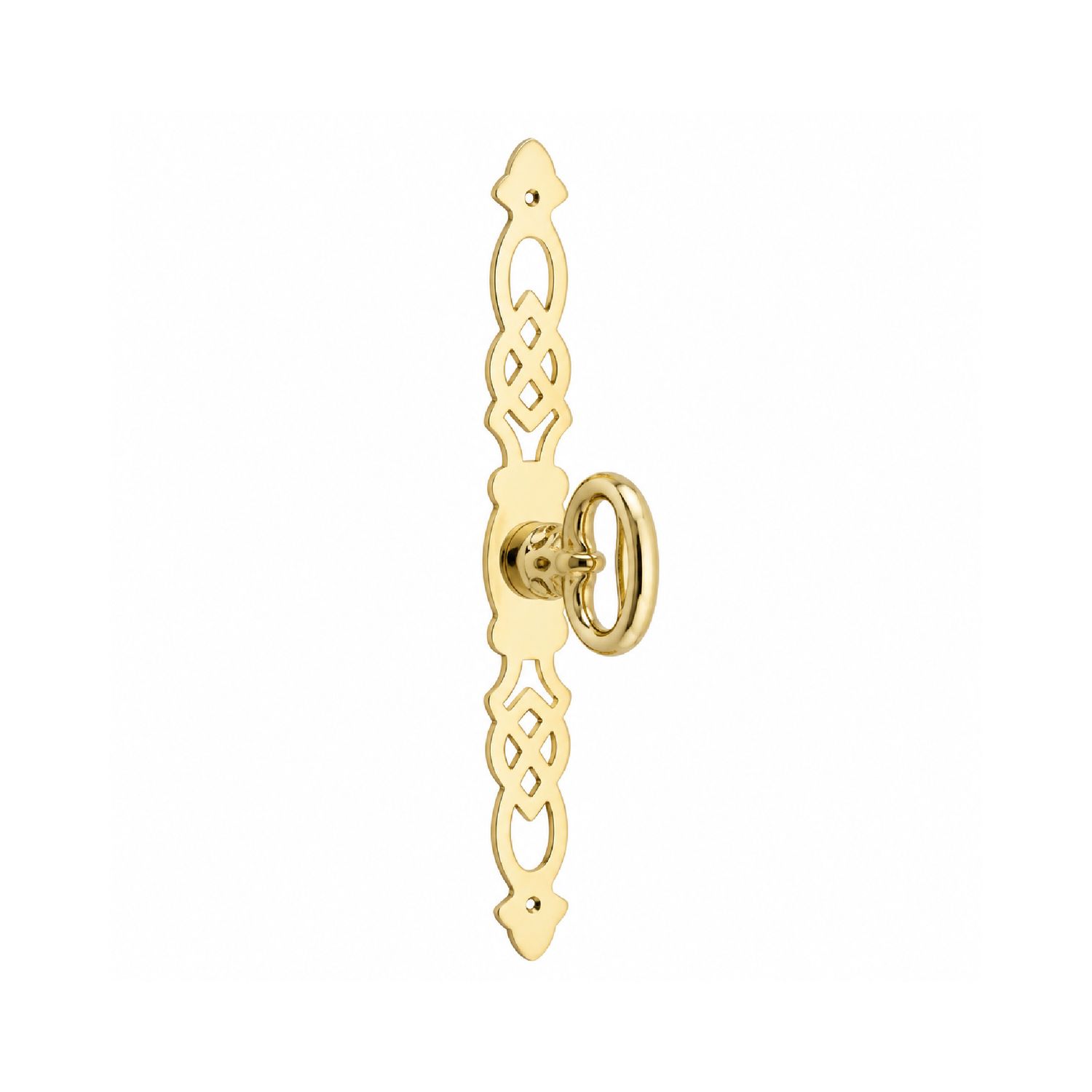 Colonial Revival Style Cast Polished Brass Mock Key Pull