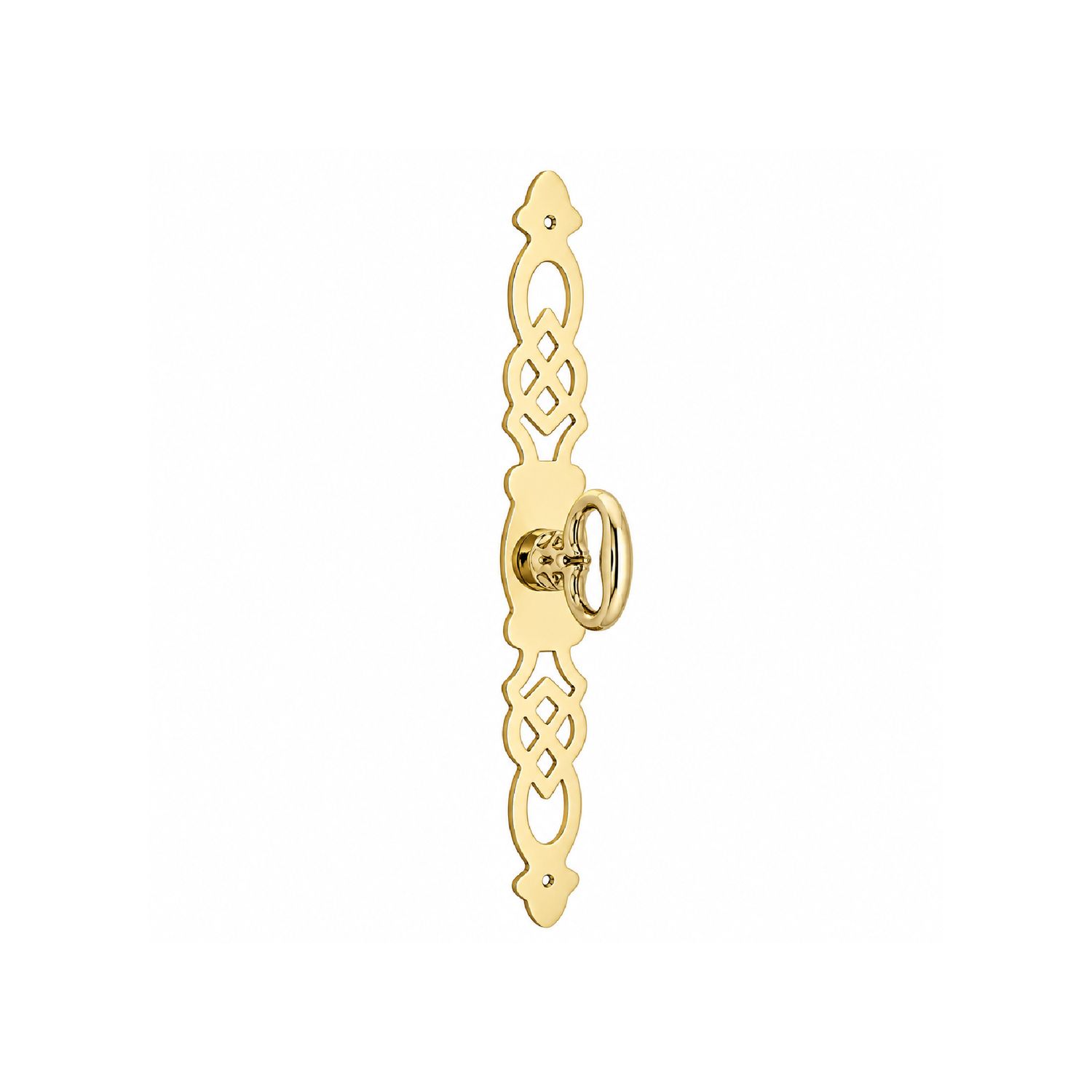 Colonial Revival Style Cast Polished Brass Mock Key Pull