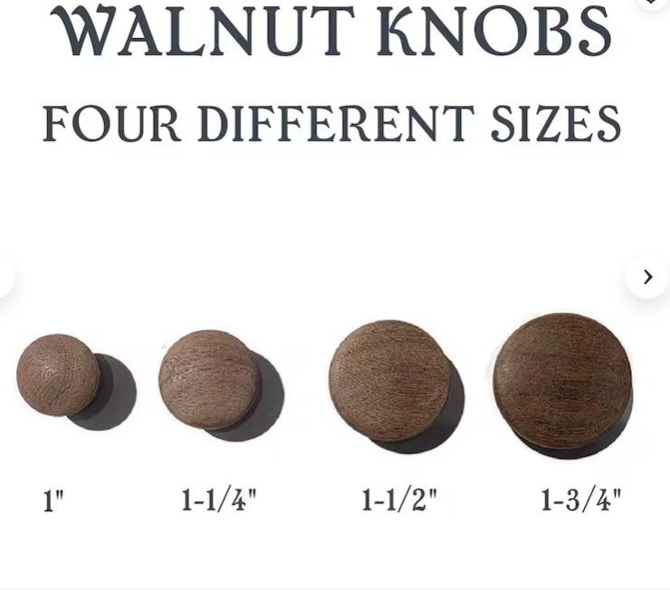 Walnut Knobs - Walnut Furniture Knobs Pulls  - Furniture Knob Walnut drawer knob - Unfinished