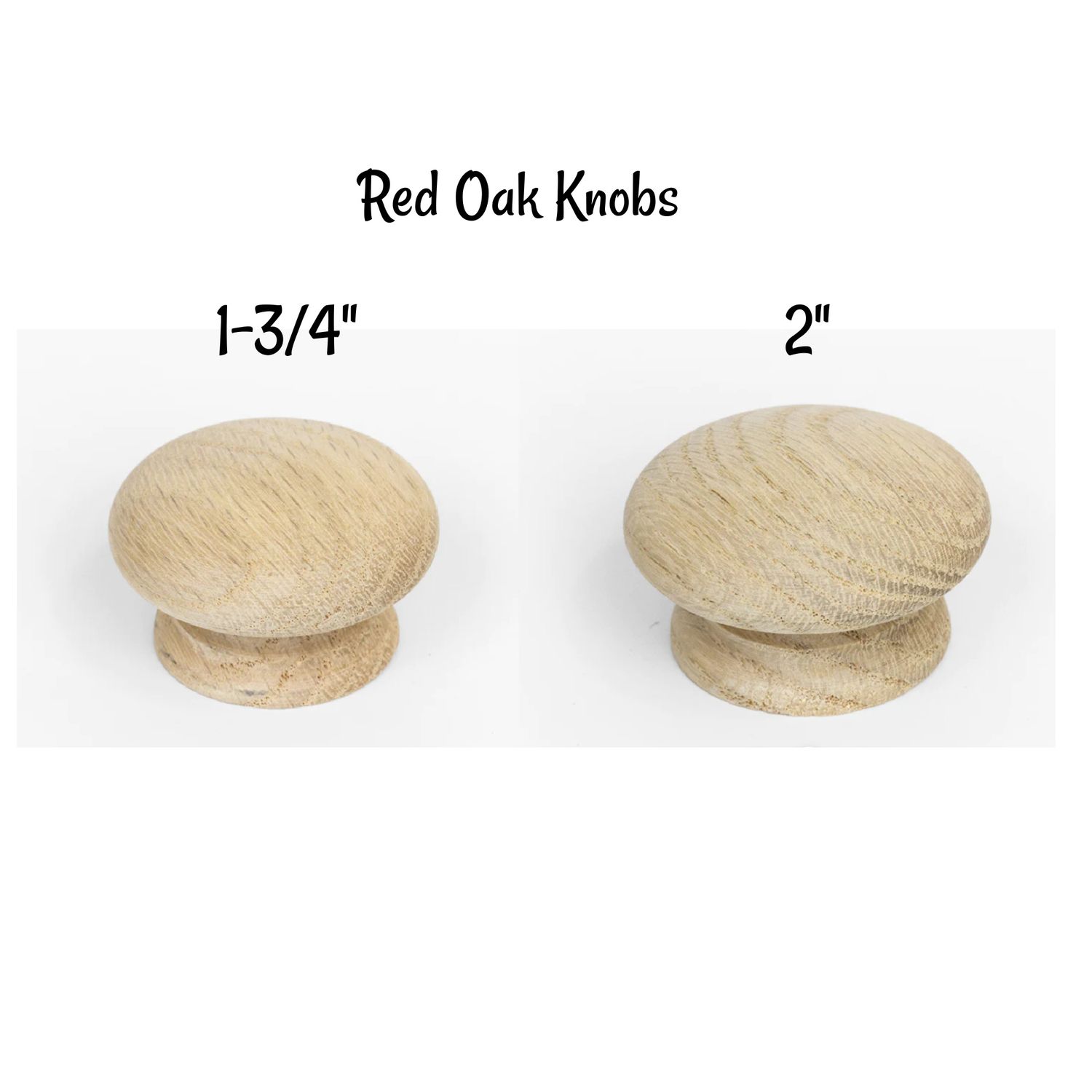 Red Oak Knobs - Hardwood Furniture Knobs Pulls four Sizes Available - Furniture Knob